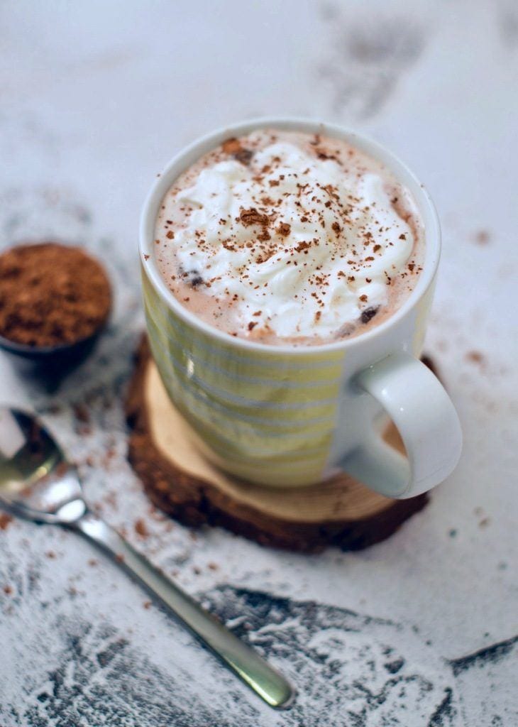 Recipe for creamy, chocolaty, and sweet keto hot chocolate.