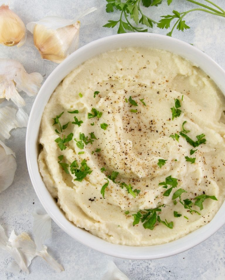 Garlic Cauliflower Mash Keto Recipe For Thanksgiving