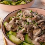 This keto beef stroganoff recipe is the perfect healthy comfort food that your family can enjoy on a busy work night because prep time is only 10 minutes!