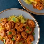 This One Skillet Spicy Shrimp recipe is a spicy, creamy dinner that cooks quickly in just one skillet.