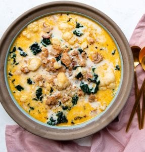 This creamy, flavor packed keto version recipe of the classic Zuppa Toscana is sure to become a new favorite comfort food.