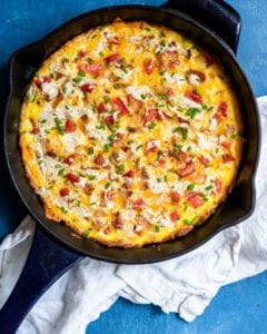 Deep Dish Breakfast Pizza With Bacon, Tomatoes, And Eggs - Keto Karma