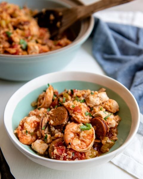 Recipe for Keto Jambalaya made in Instant Pot or on the stove.