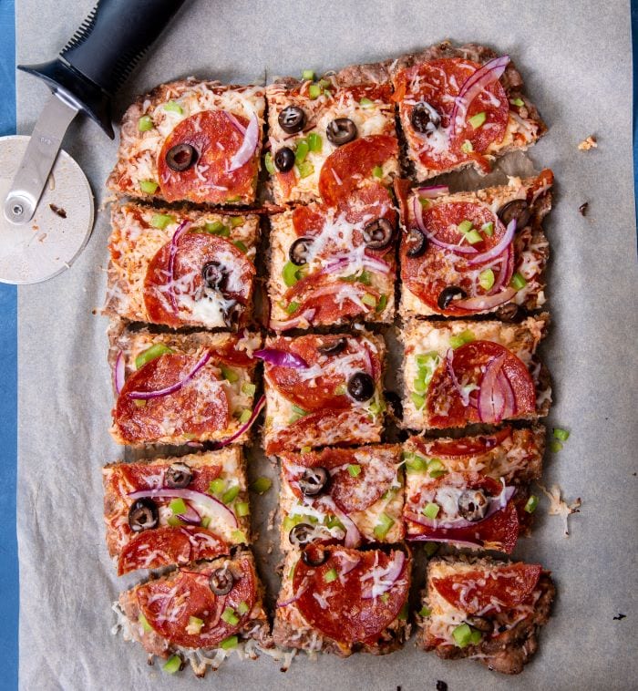 Recipe for Meatza Supreme. The meat is the "crust" for this keto friendly meatza pizza.