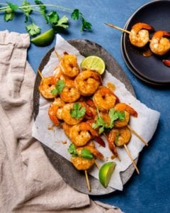 Recipe for preparing keto friendly tequila lime shrimp.