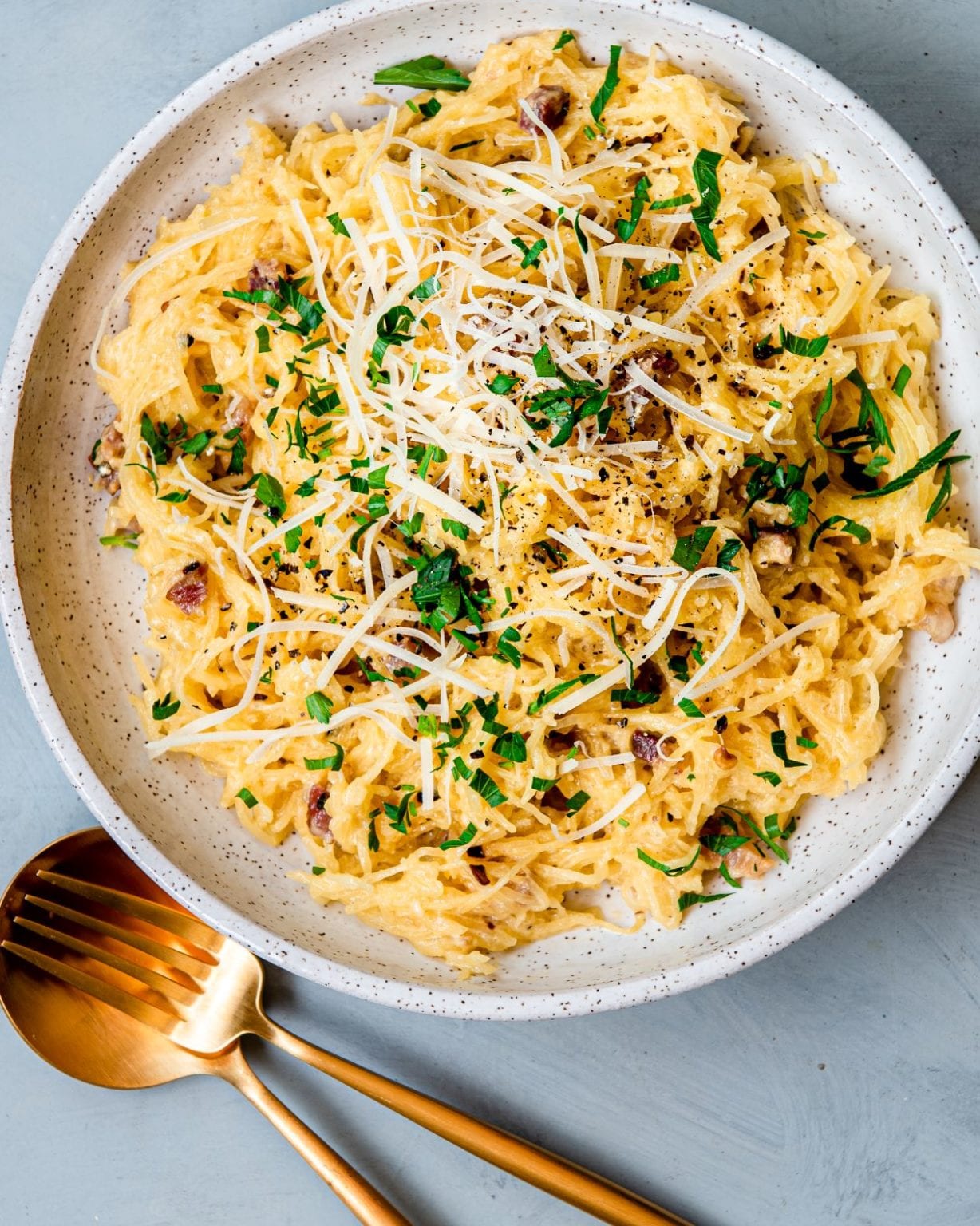 Keto-Friendly Spaghetti Squash Carbonara - Keto Karma