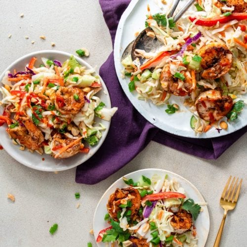 Healthy Grilled Asian Thai Shrimp Salad Recipe