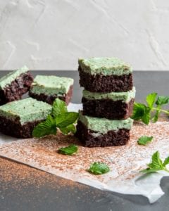 Easy to prepare recipe for keto mint chocolate brownies.