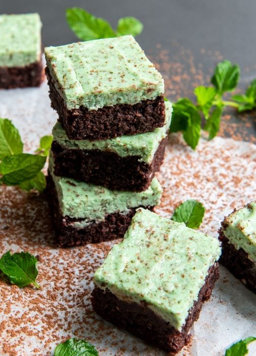 Easy to prepare recipe for keto mint chocolate brownies.