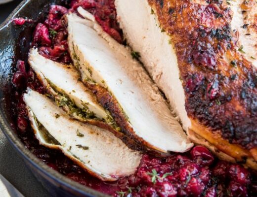 Recipe for one skillet turkey and cranberry.