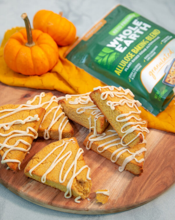 Pumpkin Scones made with Whole Earth Sweetener Keto Karma
